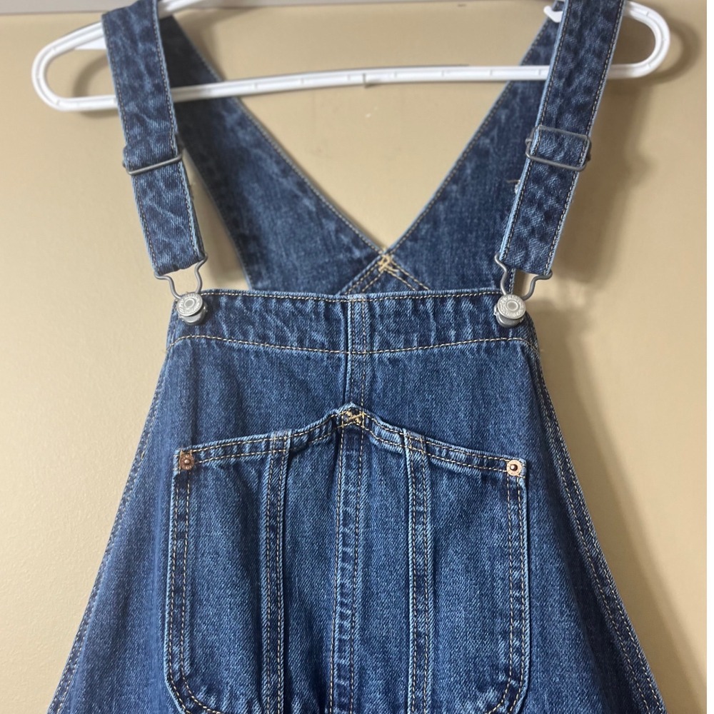 Old Navy Denim Overalls SZ 14 Medium Wash Cotton Dungarees Cottagecore Aesthetic - Picture 5 of 13